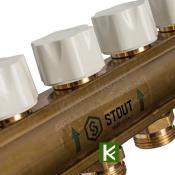 Коллектор для теплого пола с вентилями 7 выходов STOUT SMB 0468 000007